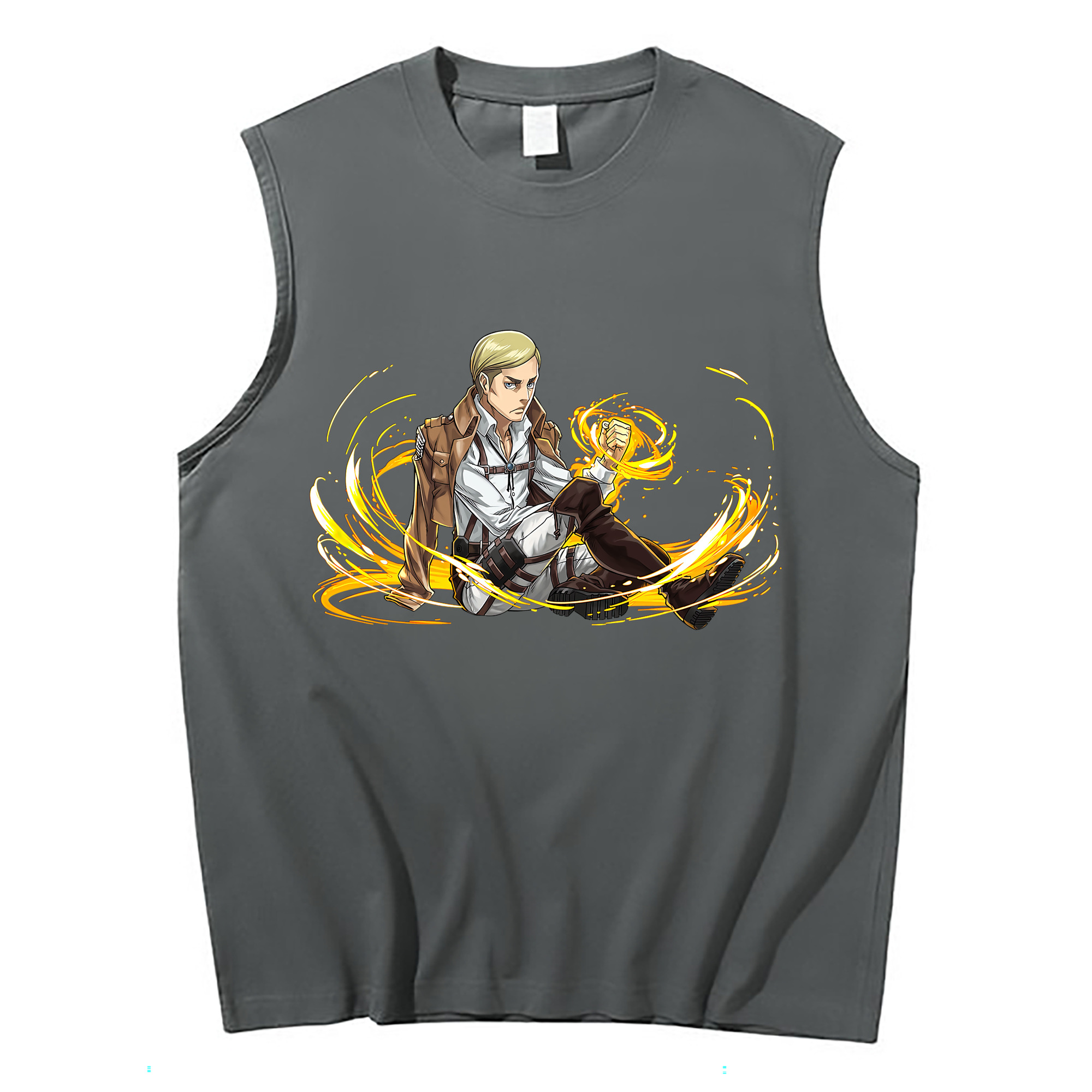 （画像用） 進撃の巨人 エルヴィン・スミス Attack on Titan Erwin Smith コットン100％タンクトップ（フロントプリント）